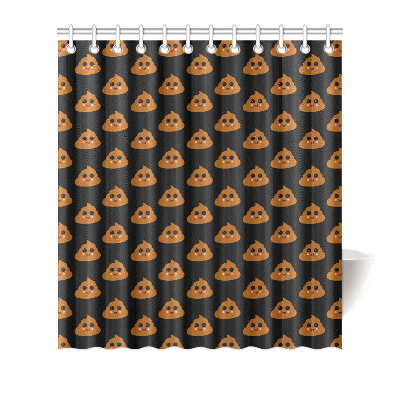 Poop Emoji Pattern Print Design A01 Shower Curtain