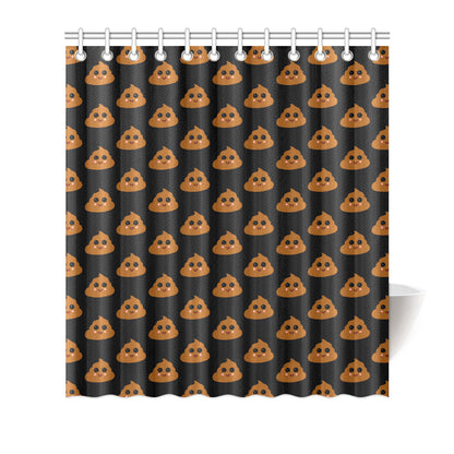 Poop Emoji Pattern Print Design A01 Shower Curtain