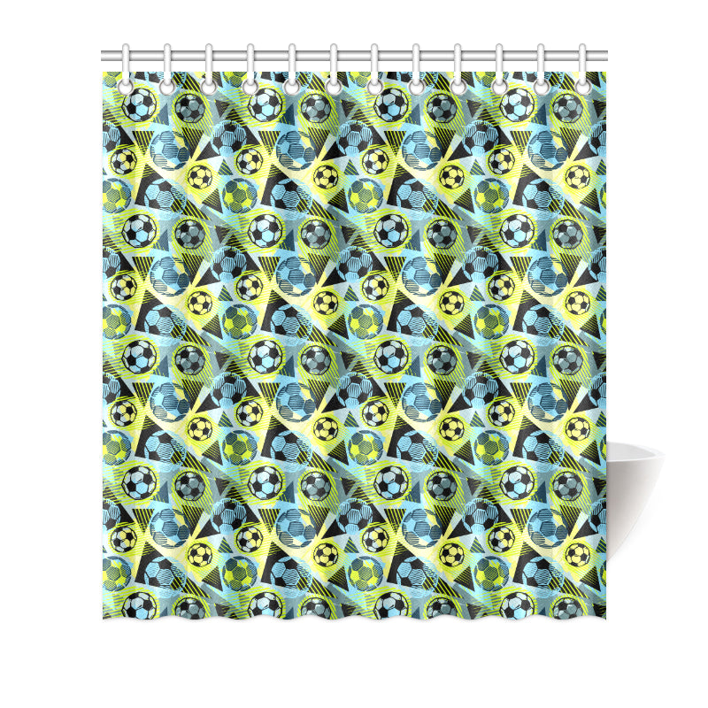 Soccer Ball Themed Print Design Shower Curtain
