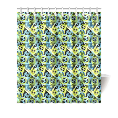 Soccer Ball Themed Print Design Shower Curtain