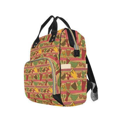 Percussion Pattern Print Design 01 Diaper Bag Backpack