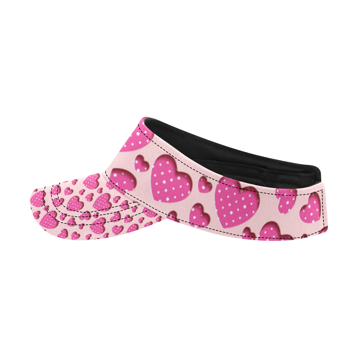 Heart Pink Pattern Print Design HE06 Unisex Sun Visor