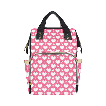 Heart Key Pattern Print Design HE09 Diaper Bag Backpack