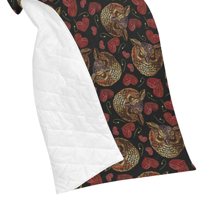 Owl Pattern Print Design A08 Premium Quilt
