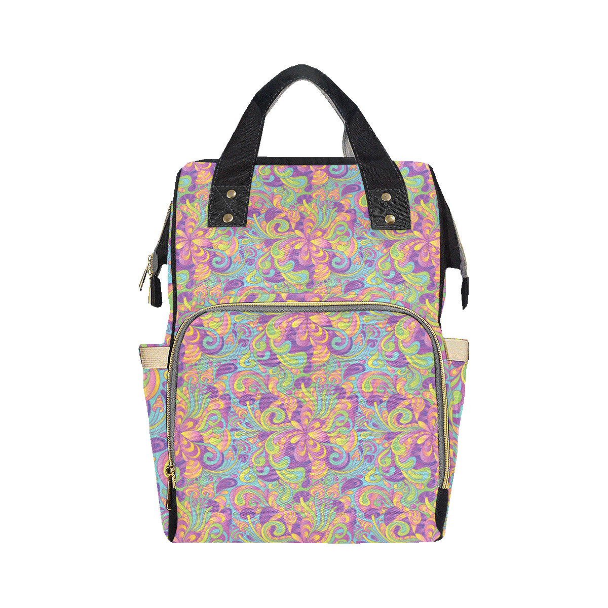 Psychedelic Mushroom Pattern Print Design A05 Diaper Bag Backpack