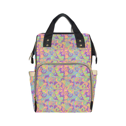 Psychedelic Mushroom Pattern Print Design A05 Diaper Bag Backpack