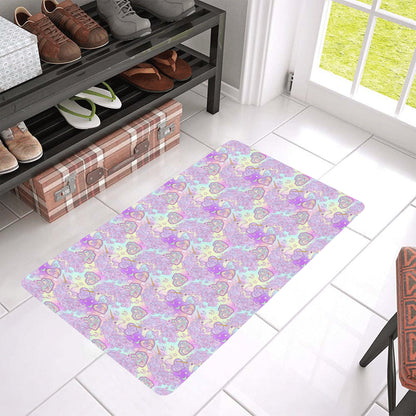 Unicorn Rainbow Star Heart Print Rubber Doormat