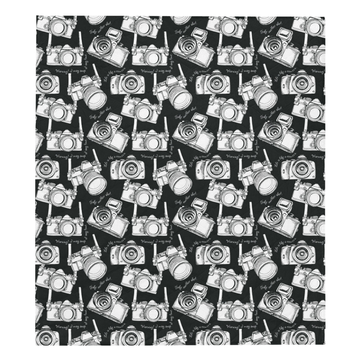 Camera Pattern Print Design 01 Premium Quilt