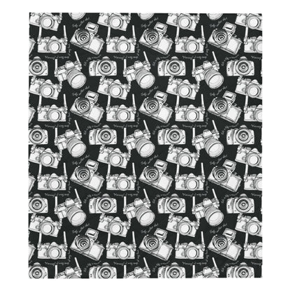 Camera Pattern Print Design 01 Premium Quilt