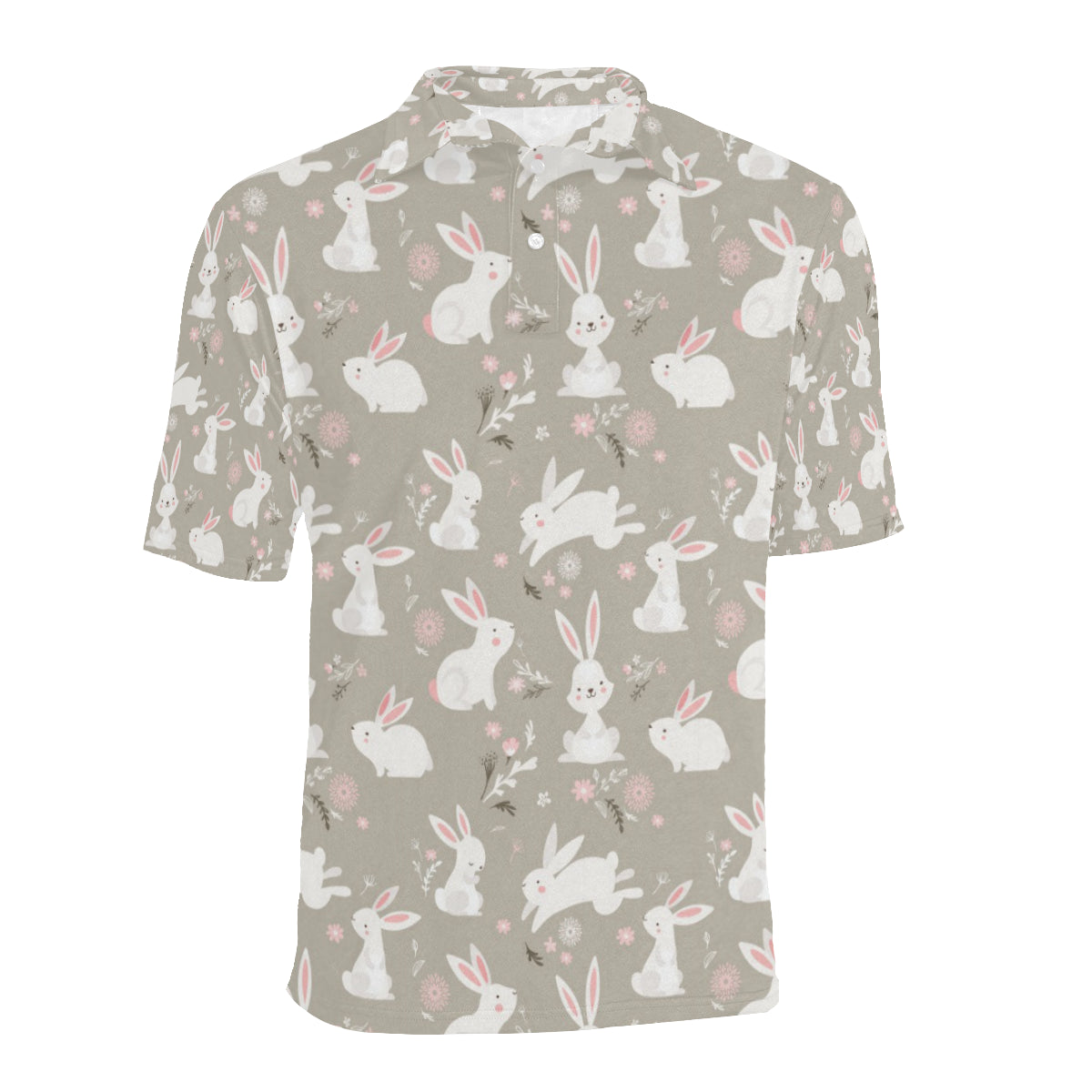 Rabbit Pattern Print Design RB03 Men Polo Shirt