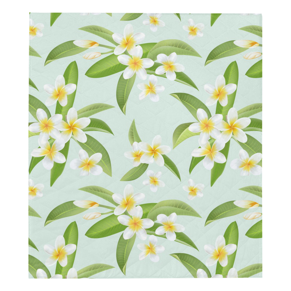 Yellow Plumeria Pattern Print Design PM024 Premium Quilt