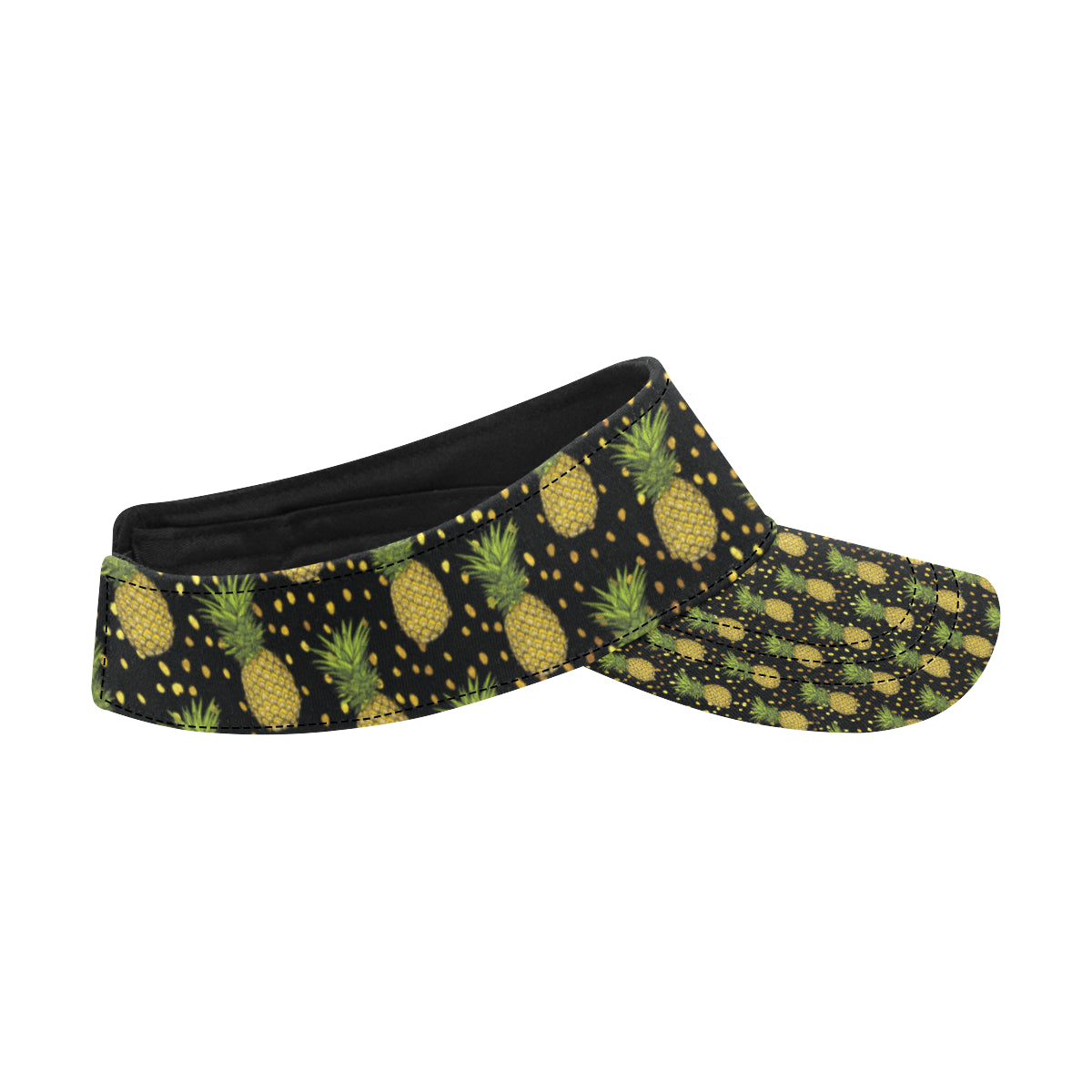 Pineapple Gold Dot Themed Print Unisex Sun Visor
