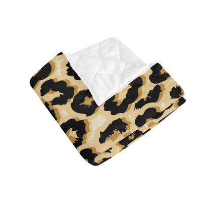 Jaguar Skin Pattern Print Design 02 Premium Quilt
