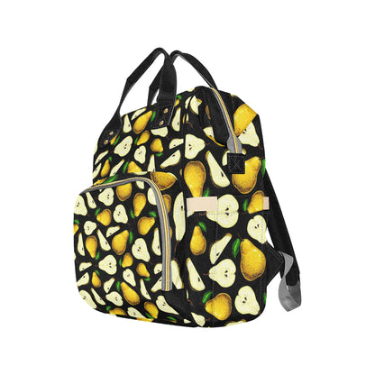 Pear Pattern Print Design PE01 Diaper Bag Backpack
