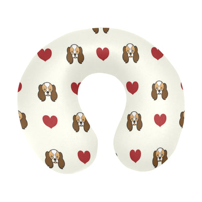 Cavalier King Charles Spaniels Pattern Print Desig U-Shaped Travel Neck Pillow