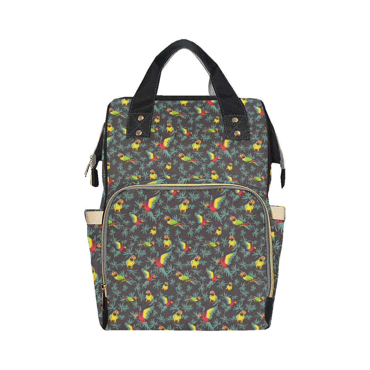Parrot Themed Print Diaper Bag Backpack