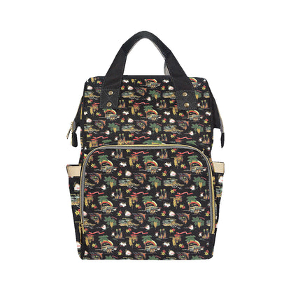 Hawaiian Island Themed Print Diaper Bag Backpack