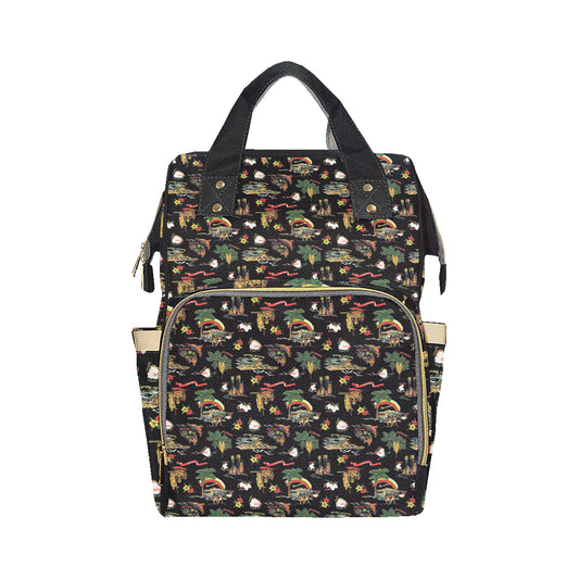 Hawaiian Island Themed Print Diaper Bag Backpack