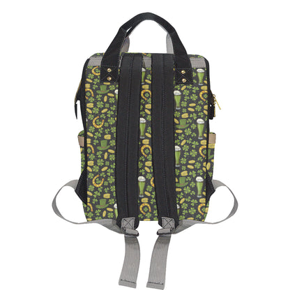 Clover St Patricks Pattern Print Design 03 Diaper Bag Backpack