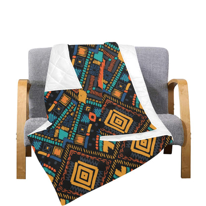 Kente Pattern Print Design 04 Premium Quilt