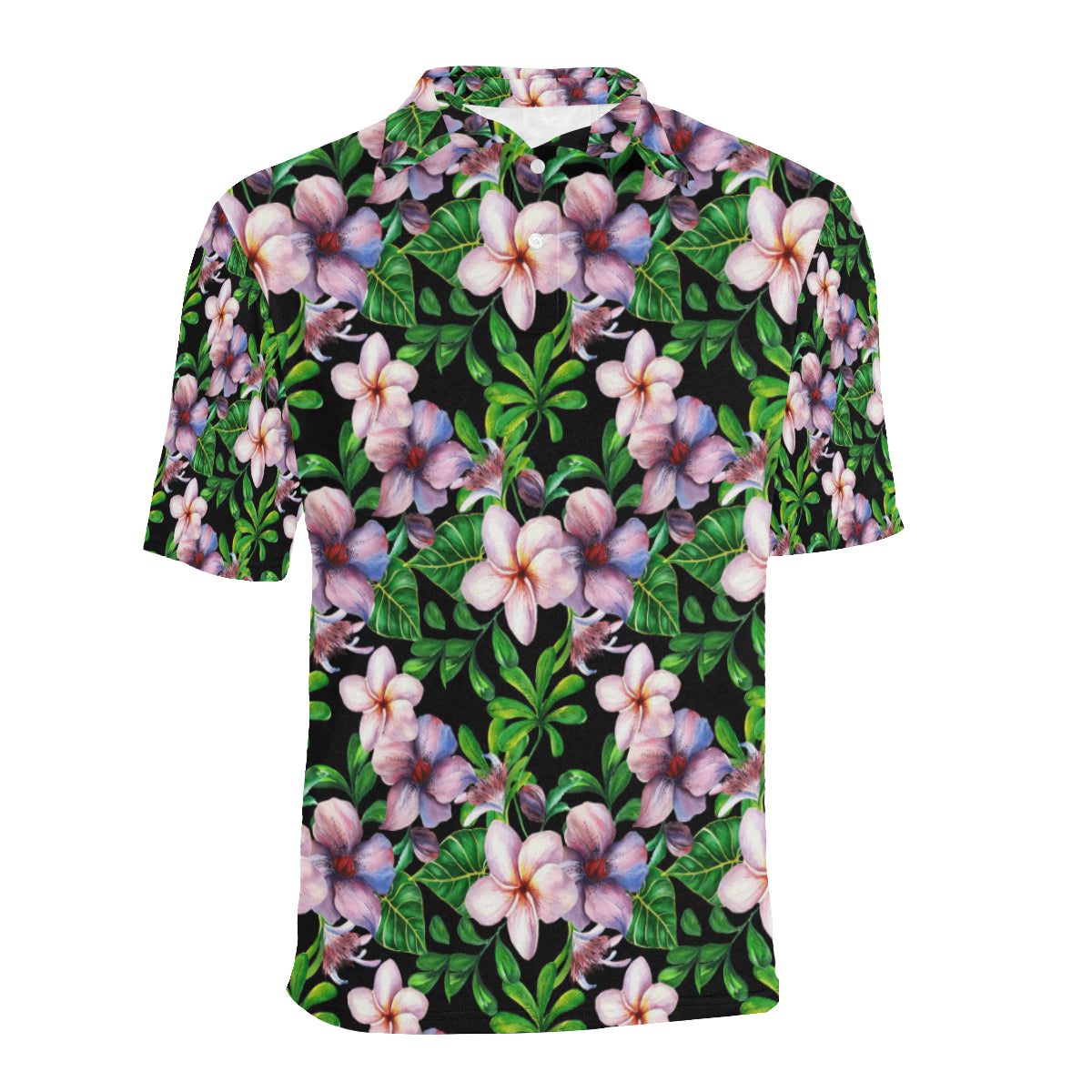 Plumeria Pattern Print Design PM01 Men Polo Shirt