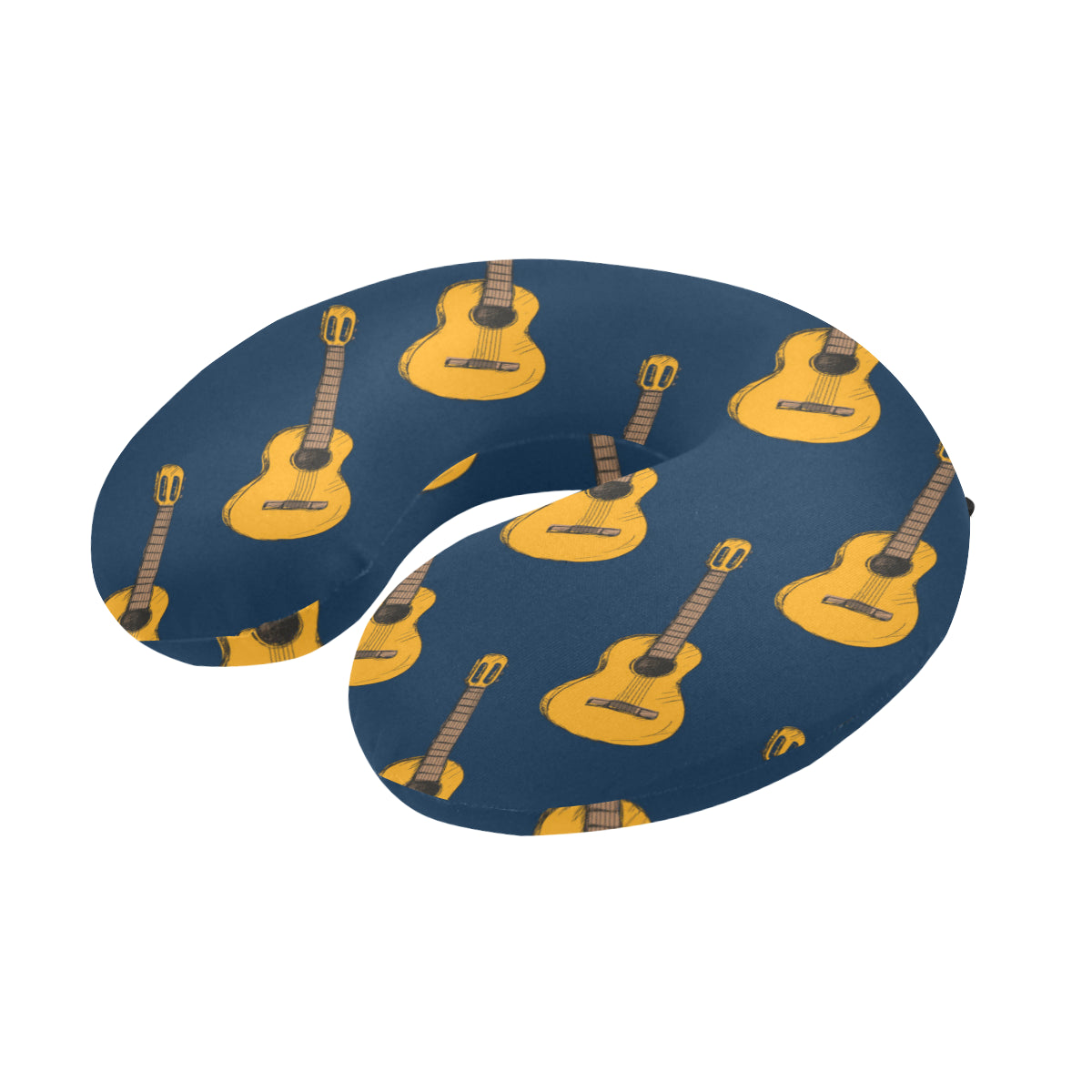 Acoustic Guitar Pattern Print Design 04 U-Shaped Travel Neck Pillow