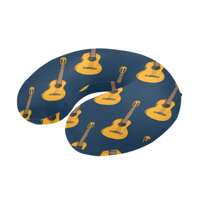Acoustic Guitar Pattern Print Design 04 U-Shaped Travel Neck Pillow