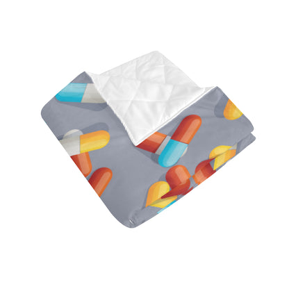 Pill Pattern Print Design A01 Premium Quilt