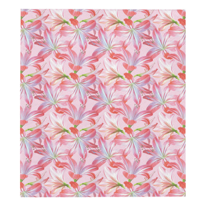 Amaryllis Pattern Print Design 02 Premium Quilt