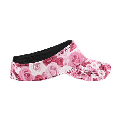 Pink Red Rose Pattern Print Unisex Sun Visor