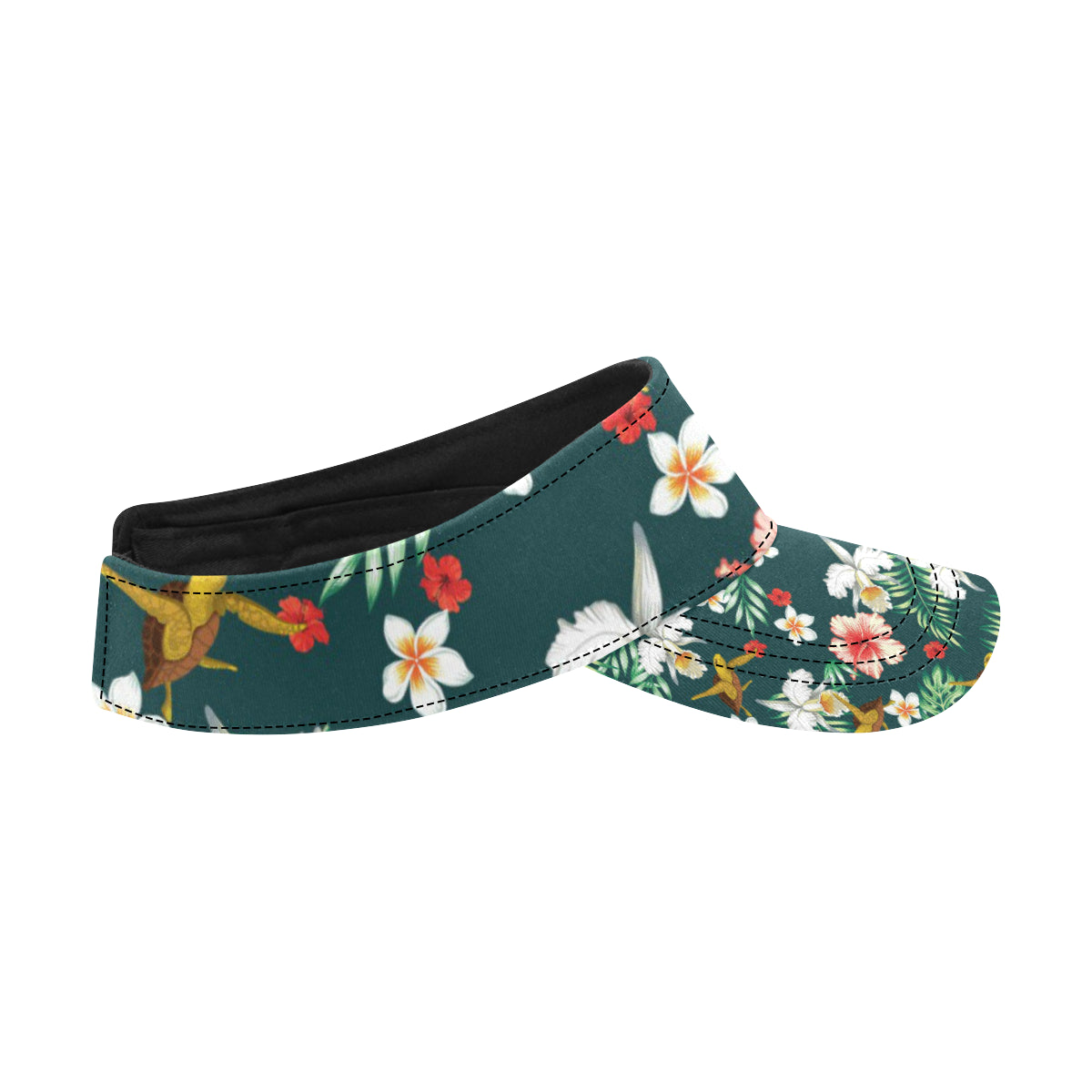 Hawaiian Flower Design with SeaTurtle Print Unisex Sun Visor