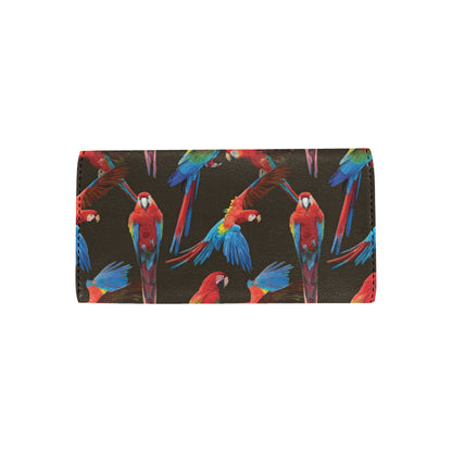 Macaw Pattern Print Design 04 Women's Trifold Wallet