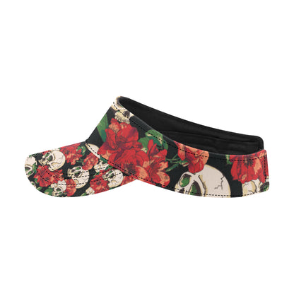 Skull Red Rose Unisex Sun Visor