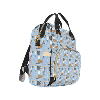 Cooking Kitchen Tools Pattern Print Design 02 Diaper Bag Backpack