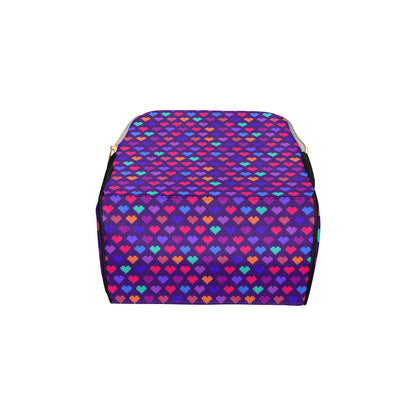 Heart Pixel Pattern Print Design HE03 Diaper Bag Backpack