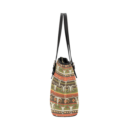 American indian Skull Animal Leather Tote Bag
