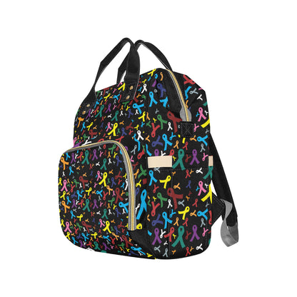 Cancer Awareness Pattern Print Design 03 Diaper Bag Backpack