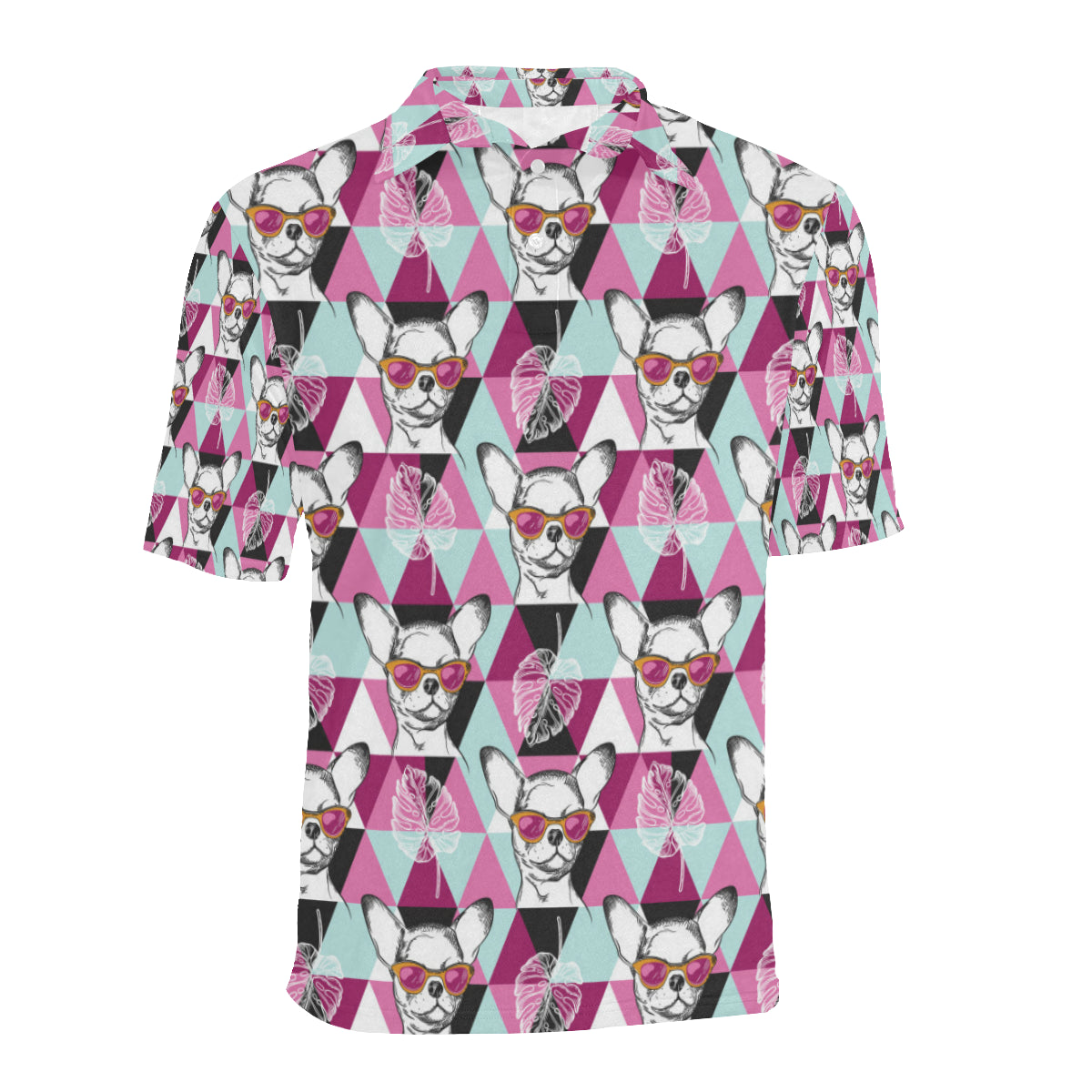 Chihuahua Cute Triangle Pattern Men Polo Shirt