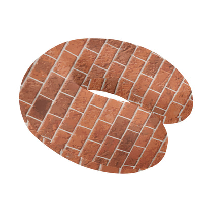Brick Brown Pattern Print Design 02 U-Shaped Travel Neck Pillow