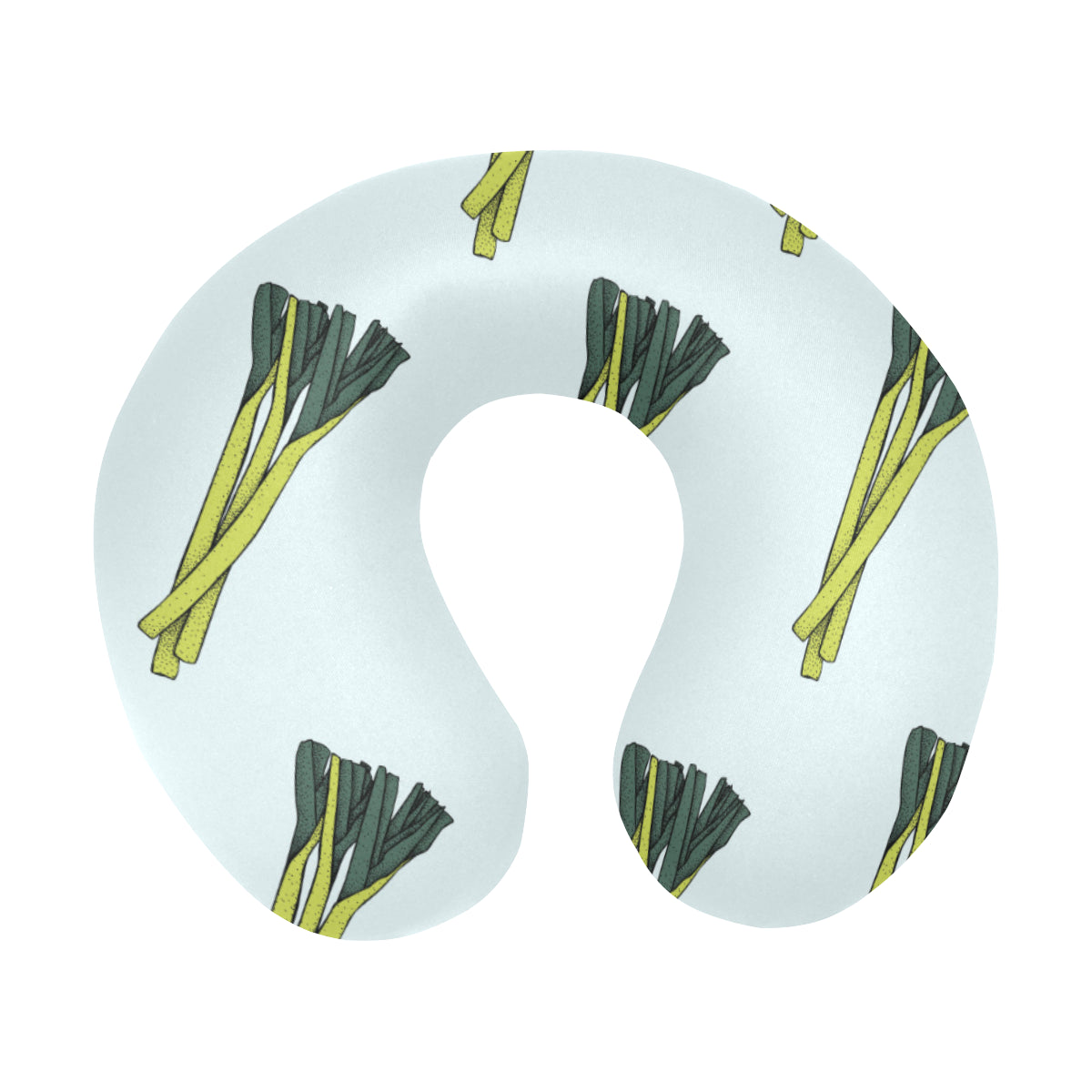 Leek Pattern Print Design 03 U-Shaped Travel Neck Pillow