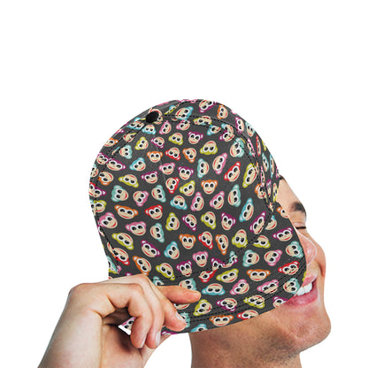 Monkey Head Design Themed Print Snapback Cap