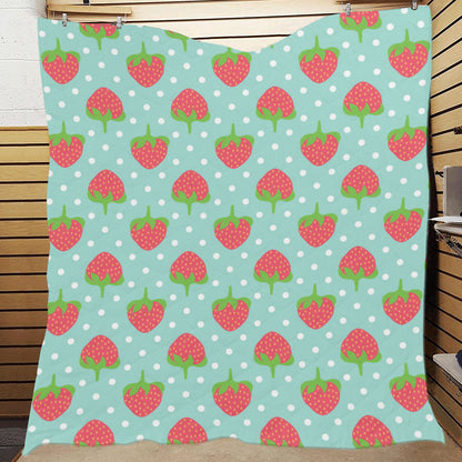 Strawberry Pattern Print Design SB06 Premium Quilt