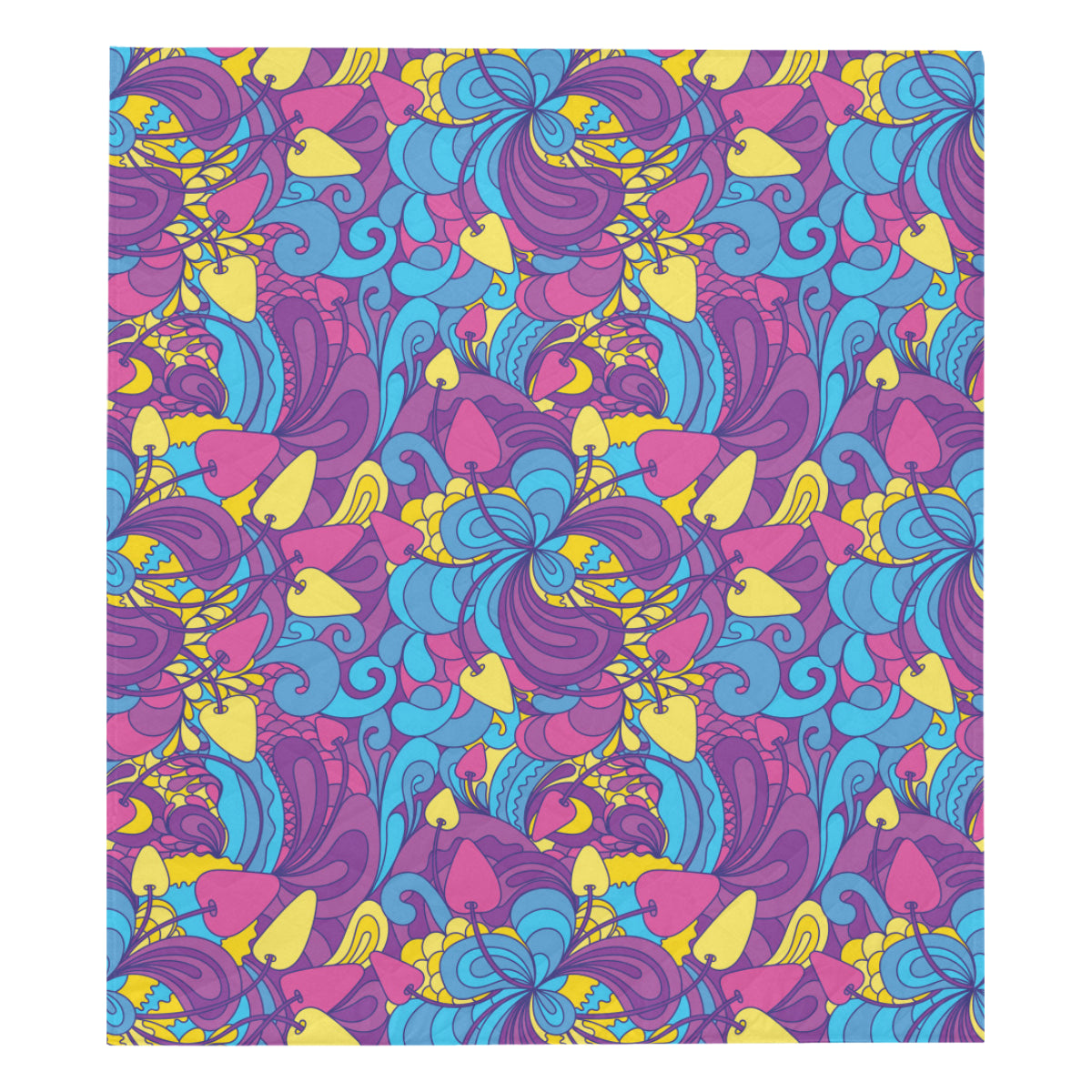 Psychedelic Mushroom Pattern Print Design A03 Premium Quilt