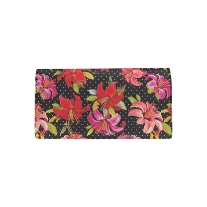 Lily Pattern Print Design LY012 Women's Trifold Wallet