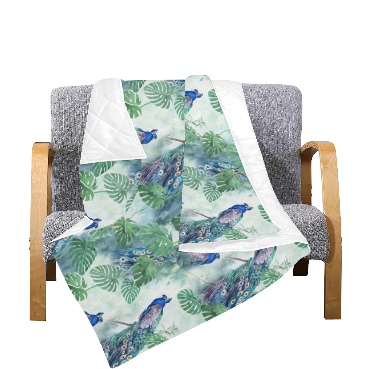 Peacock Pattern Print Design A02 Premium Quilt