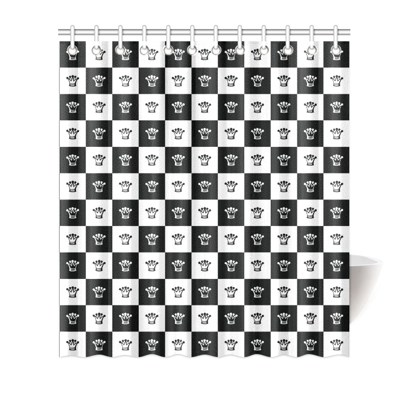 Checkered Flag Crown Pattern Shower Curtain