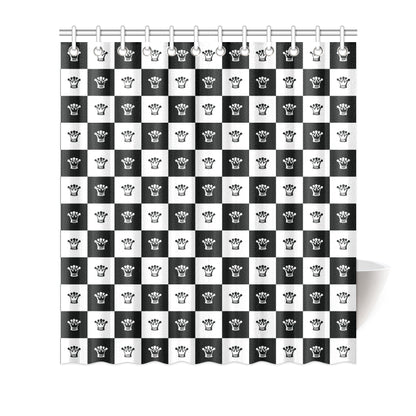Checkered Flag Crown Pattern Shower Curtain