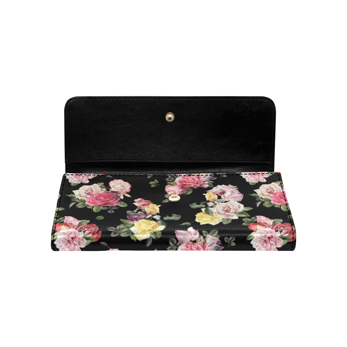 Rose Pattern Print Design RO010 Women's Trifold Wallet