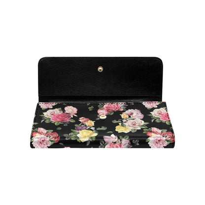 Rose Pattern Print Design RO010 Women's Trifold Wallet