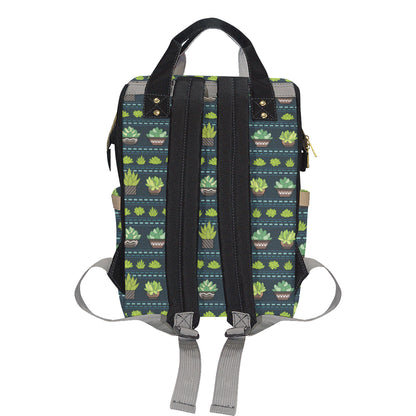 Cactus Pattern Print Design 07 Diaper Bag Backpack